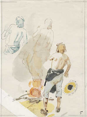 Ильинский Игорь Александрович. Семь подготовительных эскизов иллюстраций к кн.: